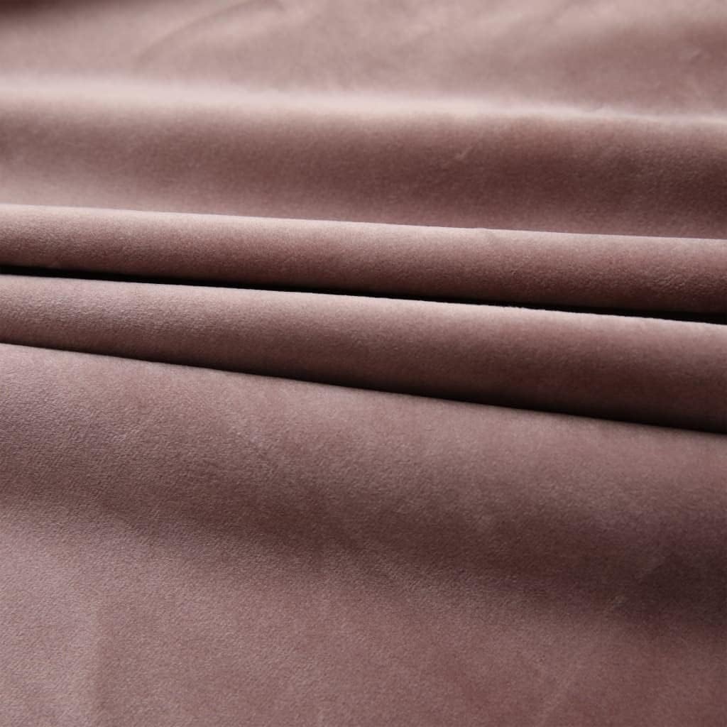 2 Stück Verdunkelungsvorhänge mit Haken 140x225 cm Samt Antik-Rosa Vorhang Blickdicht Gardine Curtai