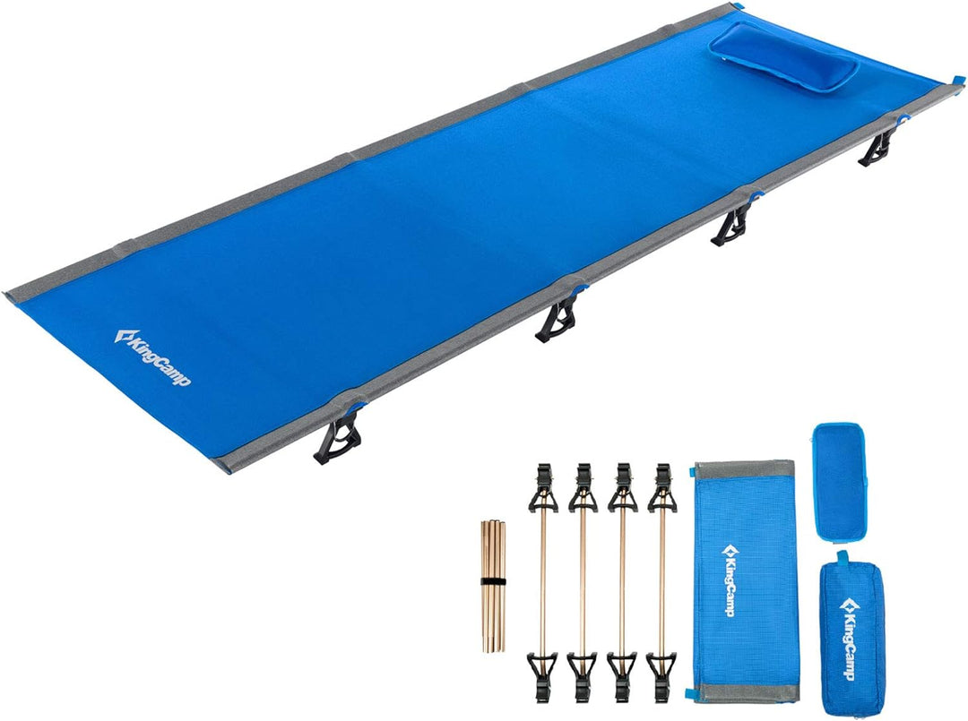 KingCamp Alu Feld Bett XL Outdoor klick Klappbett Camping Liege Leicht 190x64 cm Royal Blue, Royal B