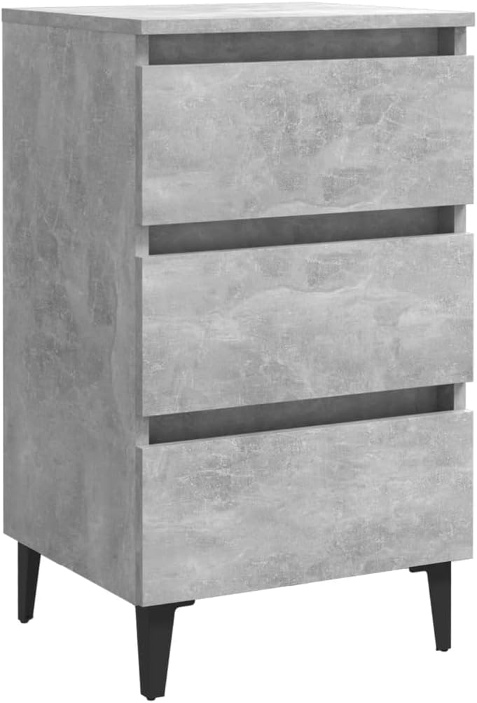 FIRBNUS Bedside Table Nachtkonsole Beistelltisch mit Stauraum Night Stand Nachttische mit Metallbein