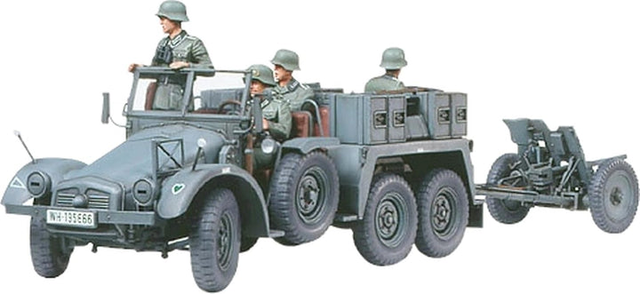 TAMIYA 300035259 - 1:35 WWII Deutsche Krupp Protze mit PAK (4), 37 mm, Grau