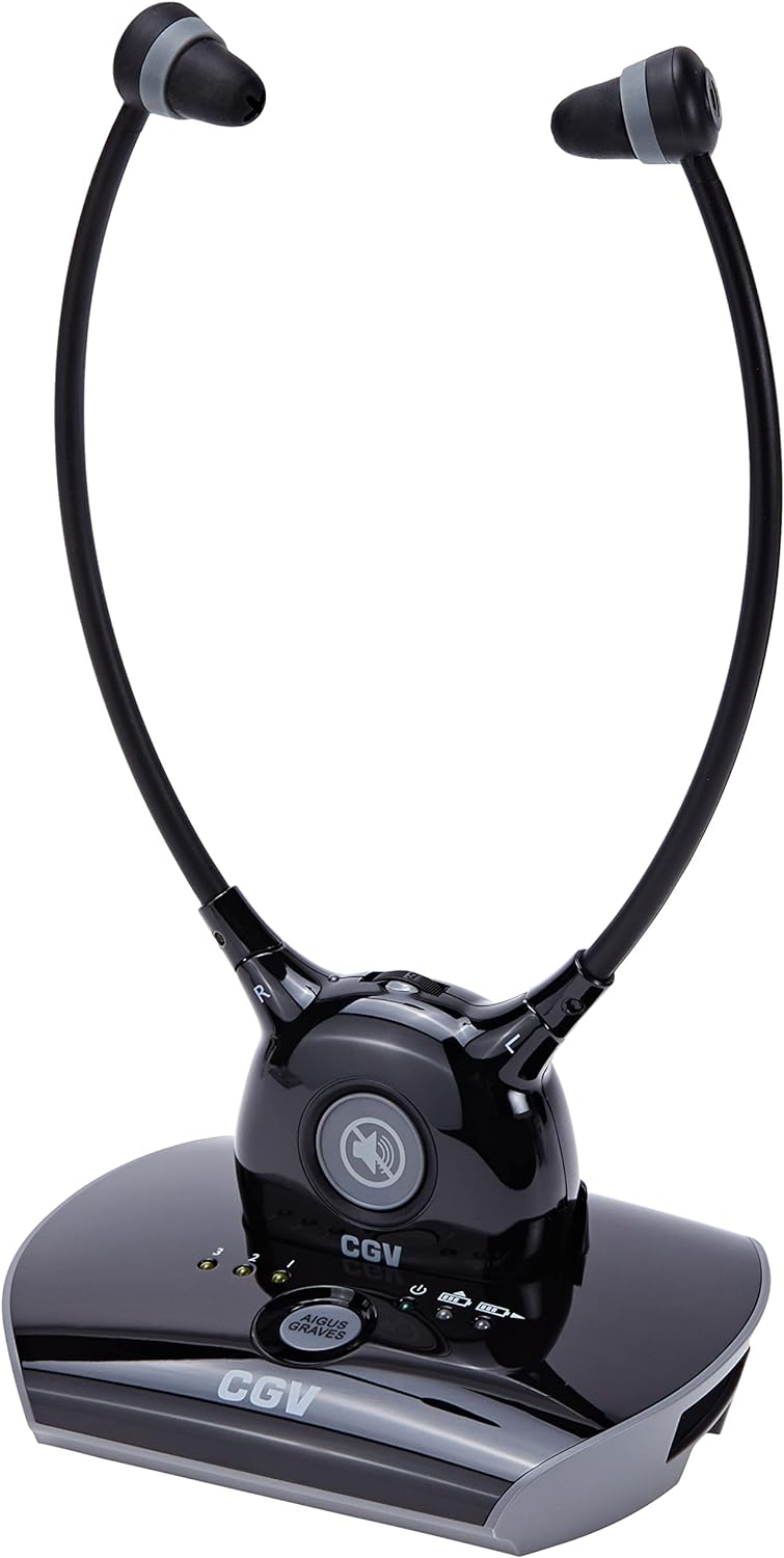 CGV Hel Dolfin Special Wireless Stereo-Headset für Senioren, schwarz