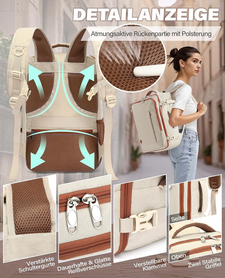 VANKEV für Ryanair Handgepäck 40x20x25 Laptop Rucksack Reiserucksack Klein Handgepäck Tasche Rucksac