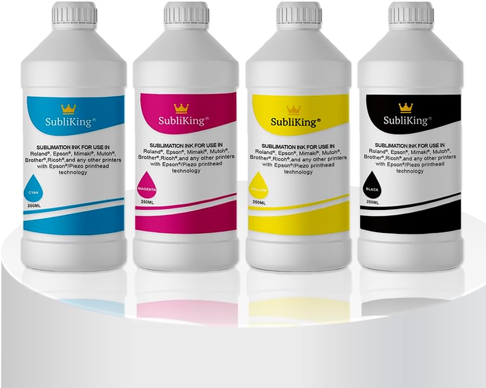 4X 250ml SubliKing® Sublimationstinte (CMYK-Set) für
