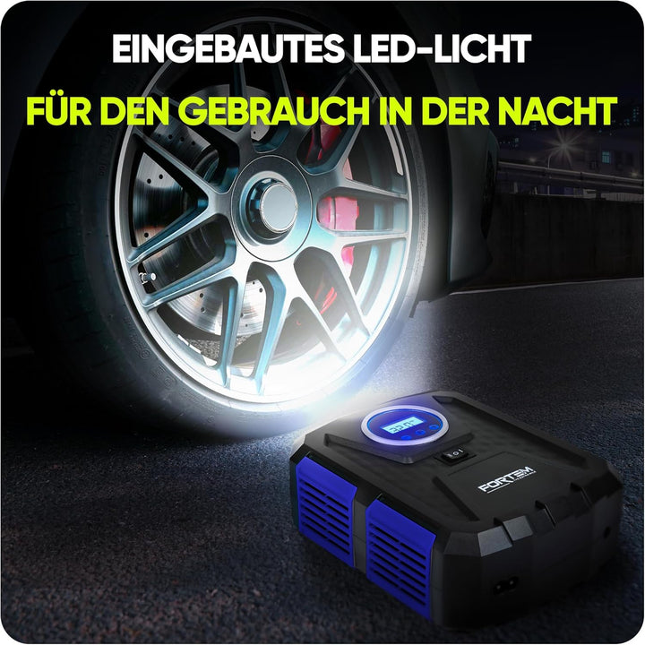 Fortem Tragbarer Kompressor Autoreifen, Kompressor Fahrrad, 12V Autoreifen Pumpe und Fahrradpumpe El