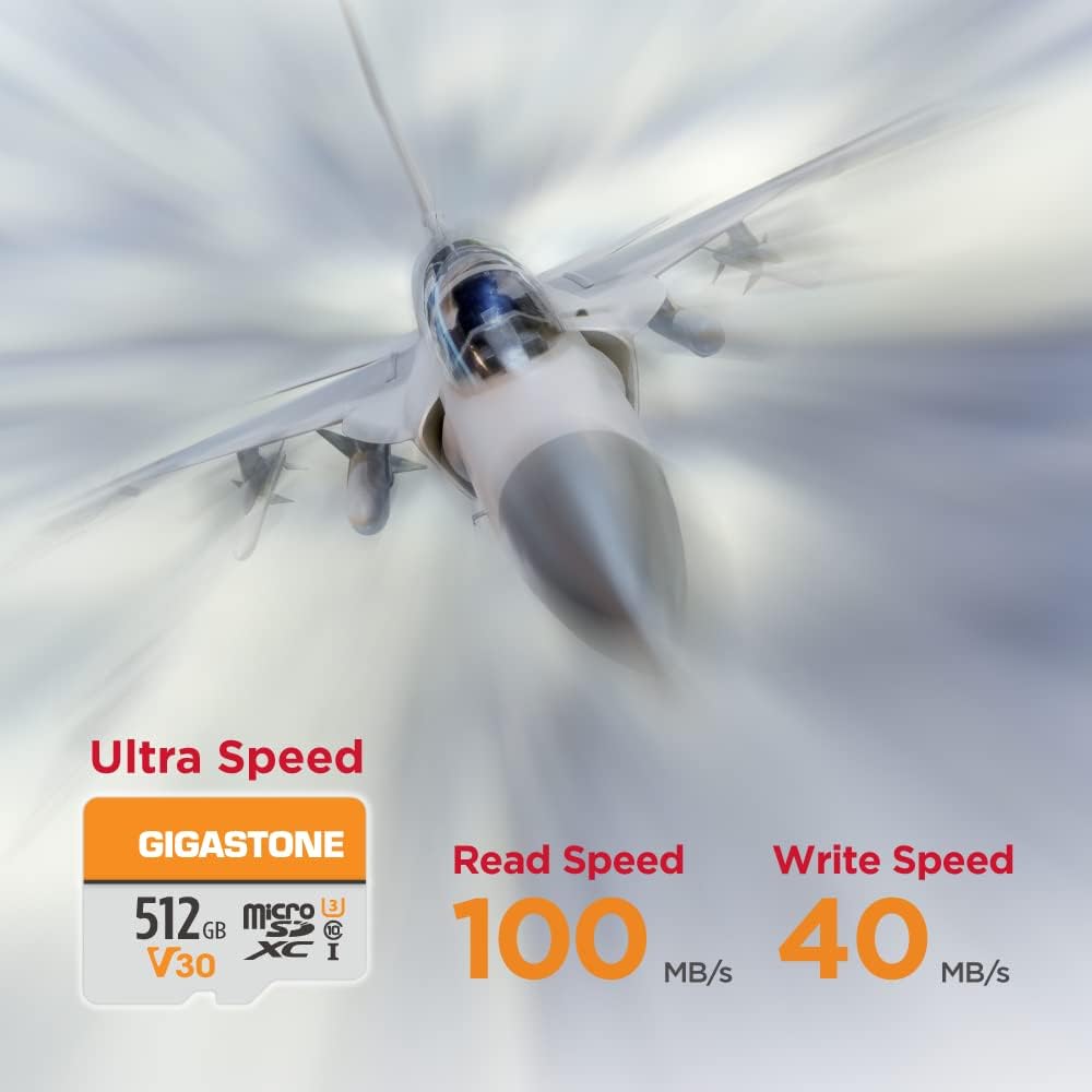 Gigastone 512GB MicroSDXC Speicherkarte 2er-Pack + SD Adapter, für Kamera, PC, Laptop und Tablet, Le
