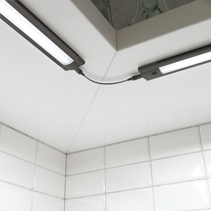 ledscom.de Smarte LED Unterbau-Leuchte SIRIS schwarz matt mit WLAN-Controller flach, Smart-Home, Ale