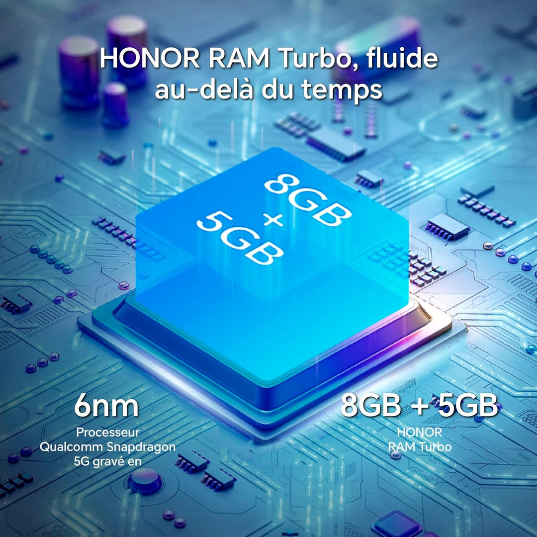 HONOR HONOR Magic5 Lite 5G Handy, Smartphone Akku 5100mAh, AMOLED gebogener Bildschirm 120Hz, dünn u