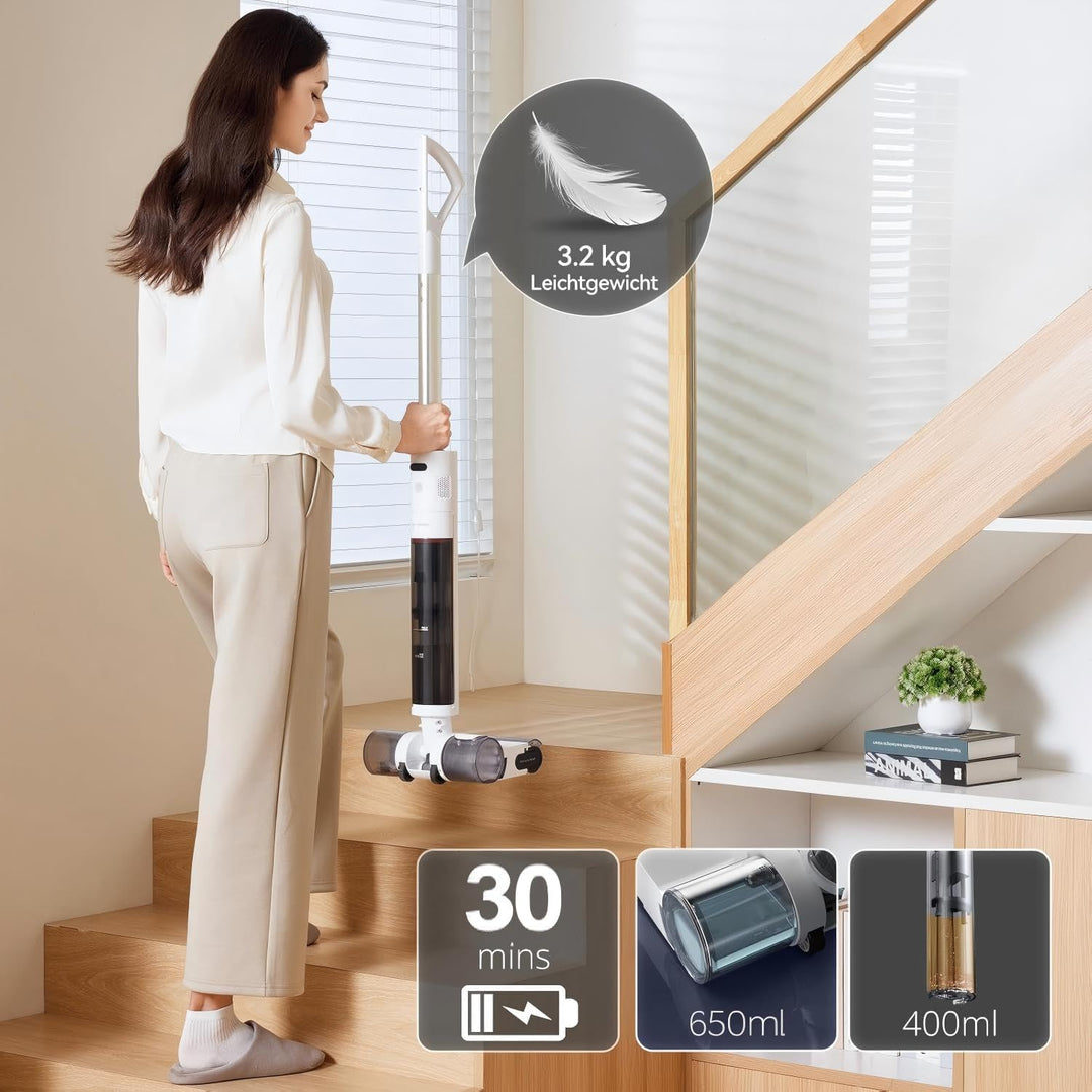 JONR S20 PRO Nass Trockensauger mit Selbstreinigungsfunktion, 180°-Flachdesign und 9cm Liegehöhe Sau