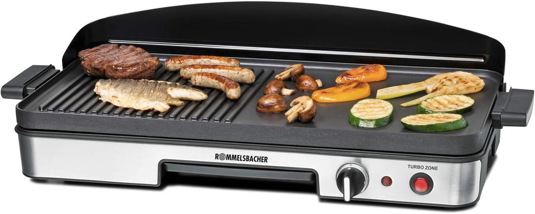 ROMMELSBACHER Tischgrill BBQ 2003 - Turbo-Grillzone, 3-Lagen-Antihaftbeschichtung, Grillfläche 50 x
