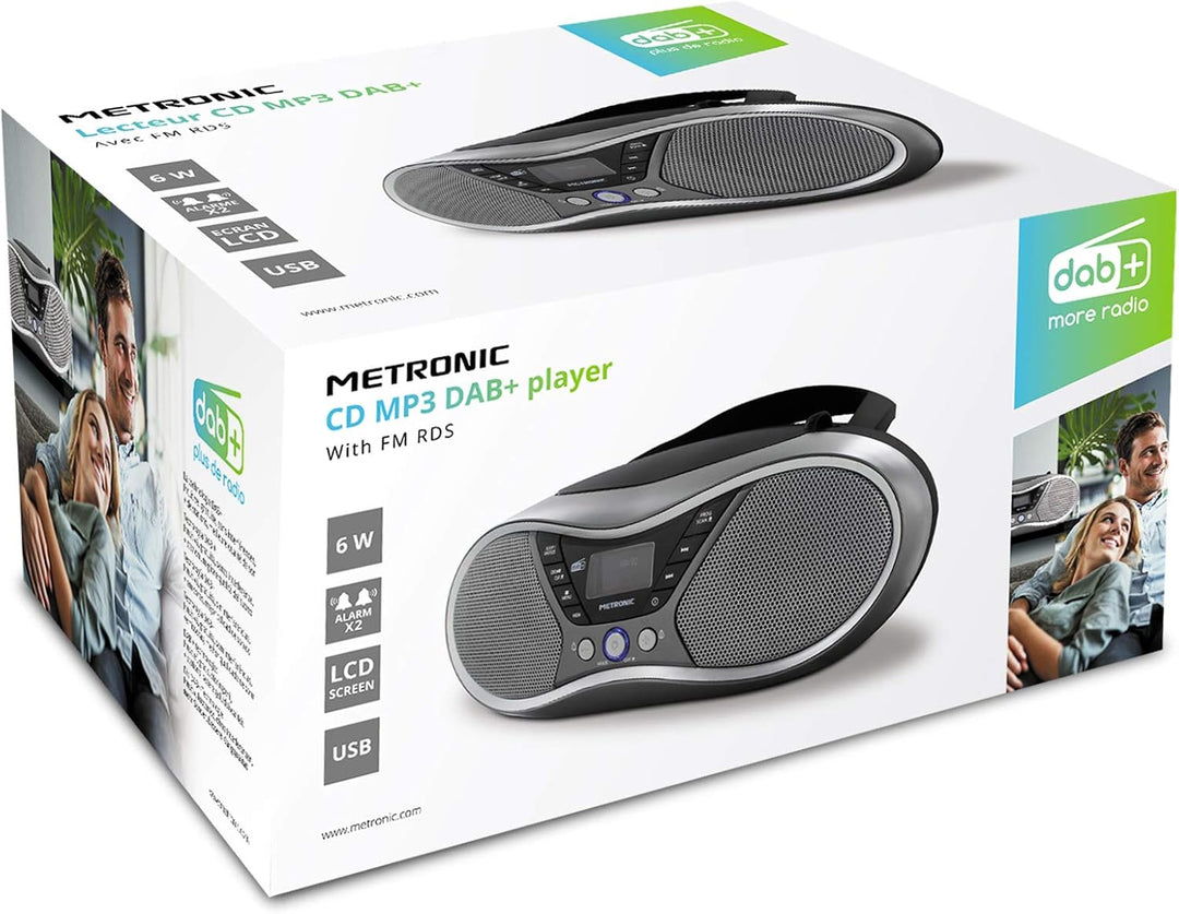 Metronic CD-Player Digital DAB/UKW/RDS, Grau/Schwarz, 477171 Black DAB+ Einzigartig, Black DAB+ Einz