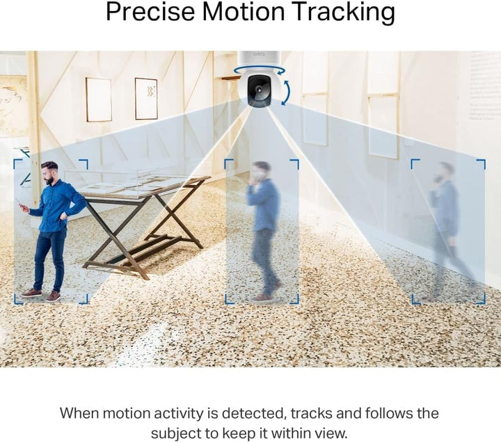 Tapo TP-Link C212 360° WLAN Überwachungskamera, Ethernet/Wi-Fi-Anschluss,2K Auflösung, Bewegungsverf