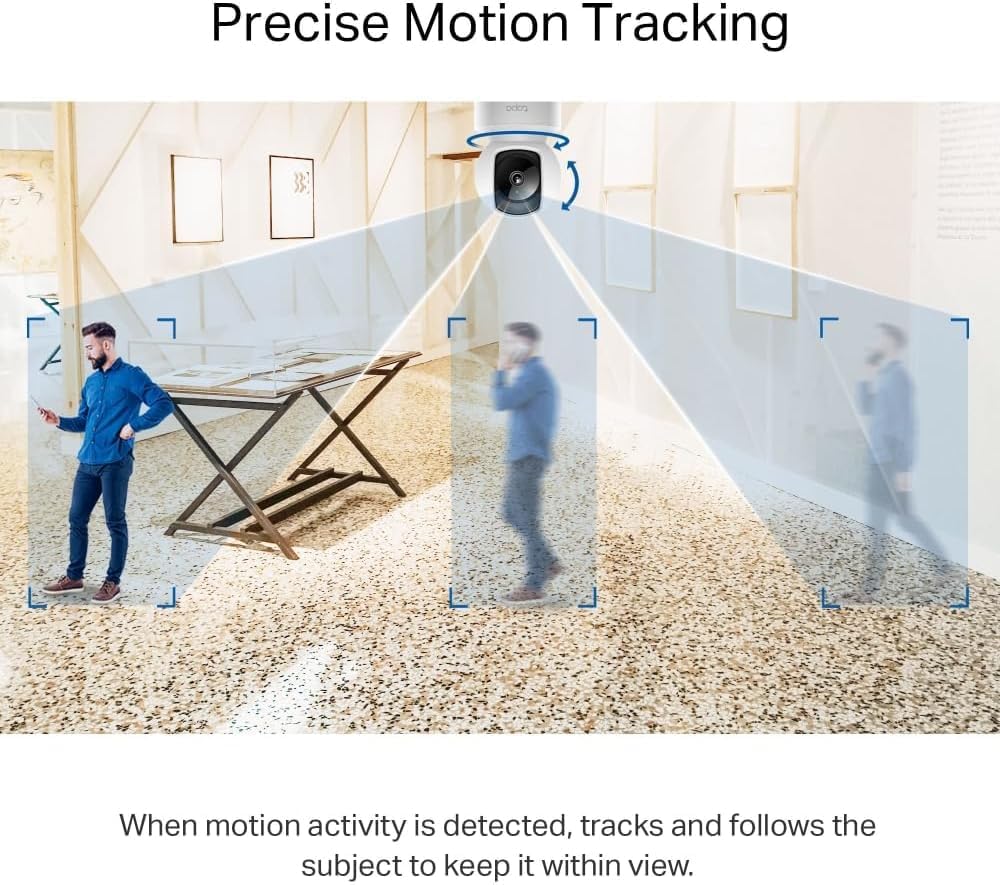 Tapo TP-Link C212 360° WLAN Überwachungskamera, Ethernet/Wi-Fi-Anschluss,2K Auflösung, Bewegungsverf