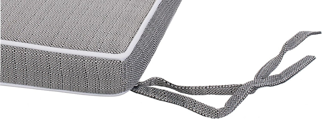 Brandsseller Outdoor Garten Sitzkissen Auflagen Kissen mit Paspel - strukturierte Leinenoptik- Schmu