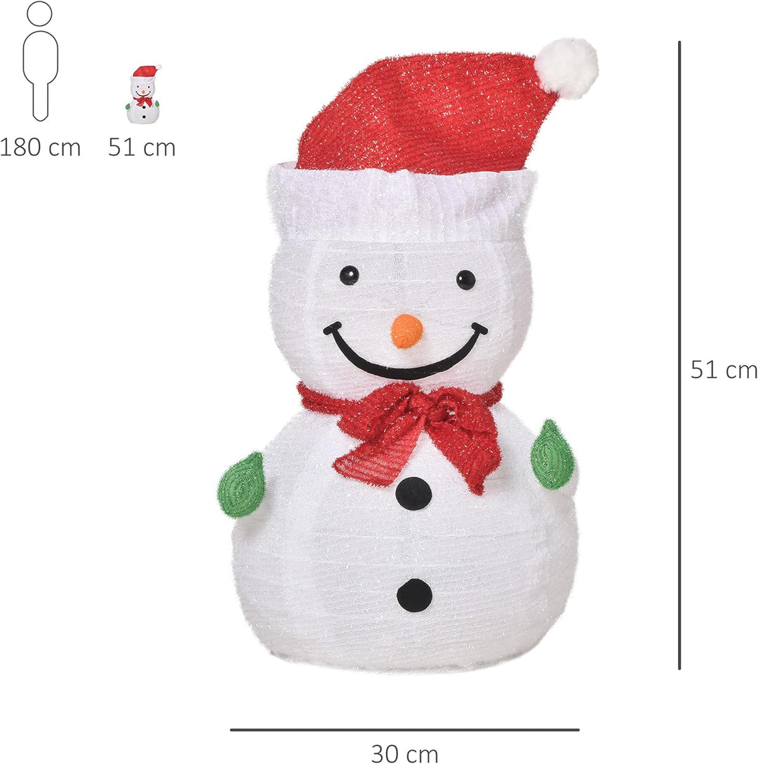 Outsunny Weihnachten Schneemann Weihnachtsdekoration mit LED-Lichter Modell Weihnachten Garten Hof D