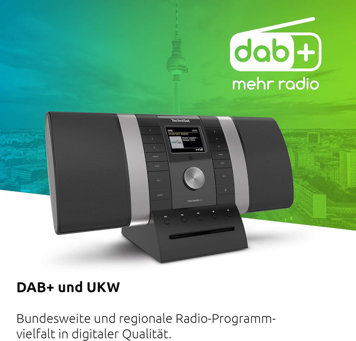 TechniSat MULTYRADIO 4.0 - Internetradio (WLAN Radio, DAB+, UKW, Spotify, Bluetooth, CD-Player, USB,