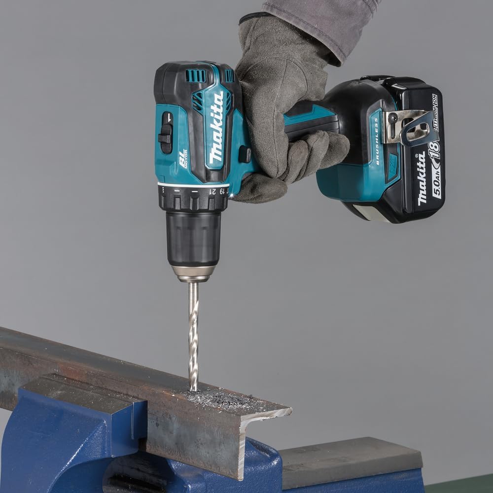 Makita DDF485RTJ Akku-Bohrschrauber 18, 0V, Blau/Silber Single