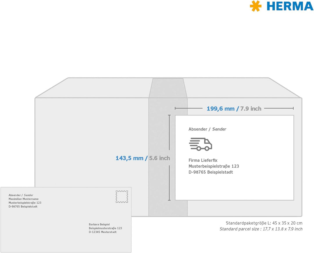 HERMA 10830 Recycling Etiketten, 100 Blatt, 199,6 x 143,5 mm, 2 Stück pro A4 Bogen, 200 Aufkleber, s