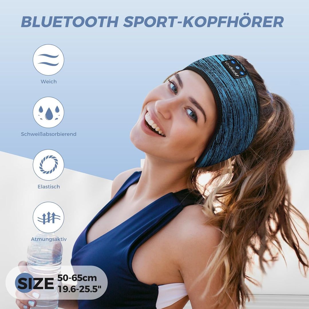 Schlafkopfhörer Bluetooth 5.4, Schlaf Stirnband Kopfhörer Headband Schlafmaske, Sportskopfhörer Musi
