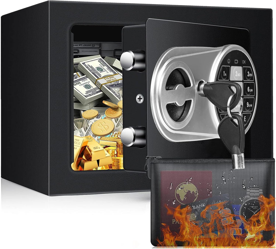 Safe Tresor Klein Möbeltresor mit Zahlenschloss, Vankarr Elektronisch Wandtresor Haussafe Hotelsafes