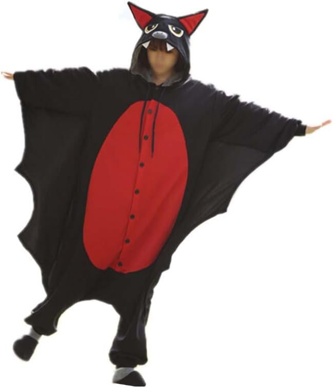 wotogold Tier Schwarze Fledermaus Pyjama Unisex Erwachsene Cosplay Kostüme M Schwarz, M Schwarz