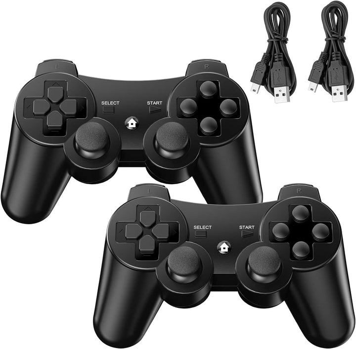 Diswoe Controller für PS-3, 2er Pack Wireless Controller für Play-Station 3 mit Dual Shock, Gyro Axi
