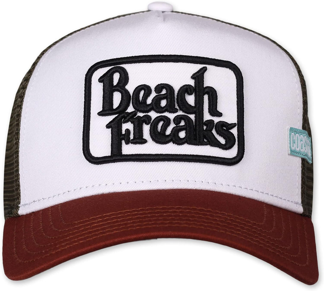 Coastal - Beach Freaks (White/Wine) - Trucker Cap Meshcap Kappe Mütze Cappy Caps