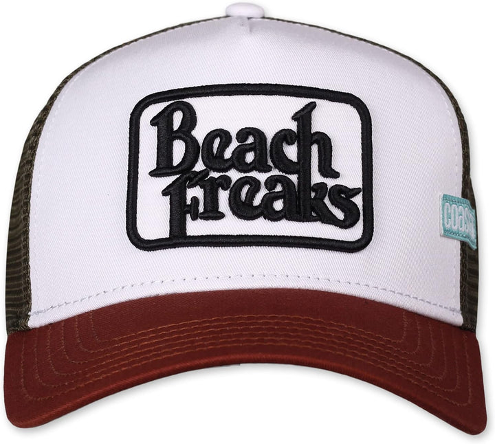 Coastal - Beach Freaks (White/Wine) - Trucker Cap Meshcap Kappe Mütze Cappy Caps