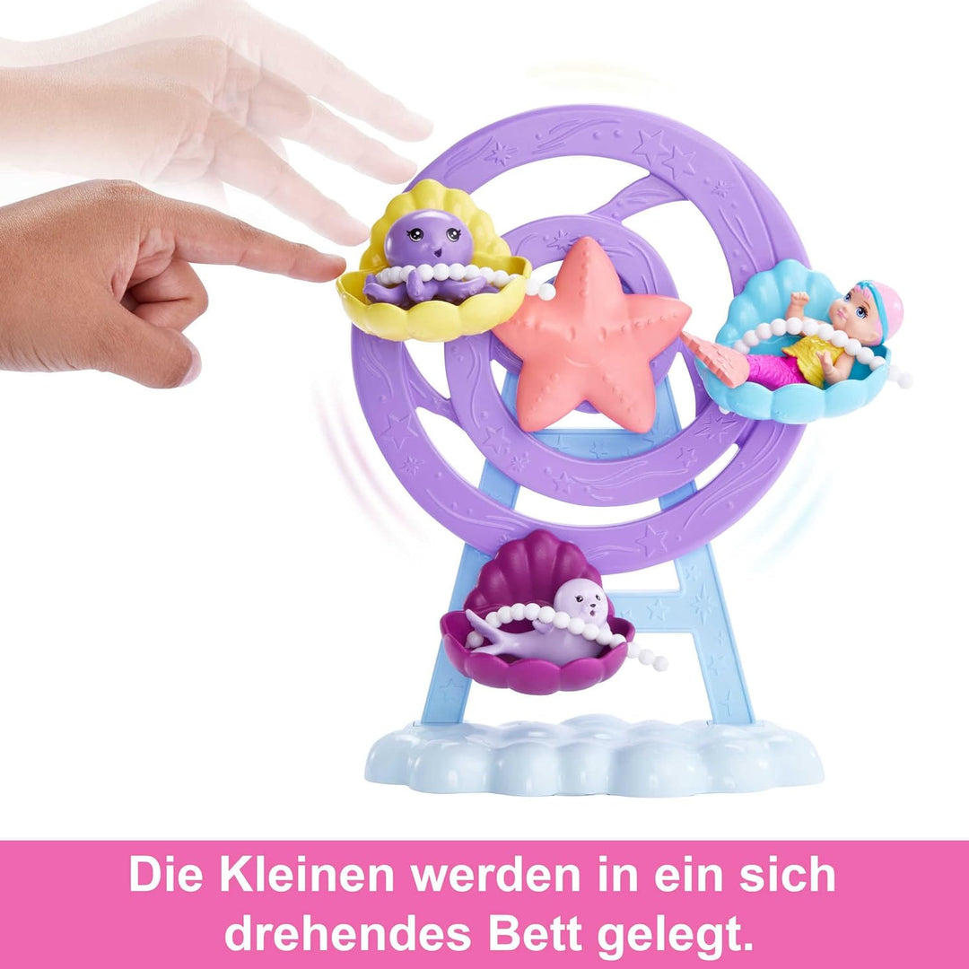 Barbie Dreamtopia, Barbie Meerjungfrau mit lila Haaren und rosa Schwanz, Baby Meerjungfrau Puppe, Ba