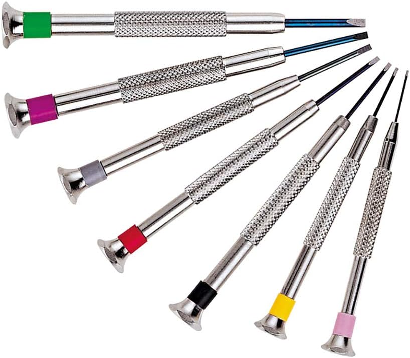 Uhrmacher-Schraubendreher-Satz – Mit 7 farbkodierten Präzisions-Schraubendrehern – In praktischer Fä