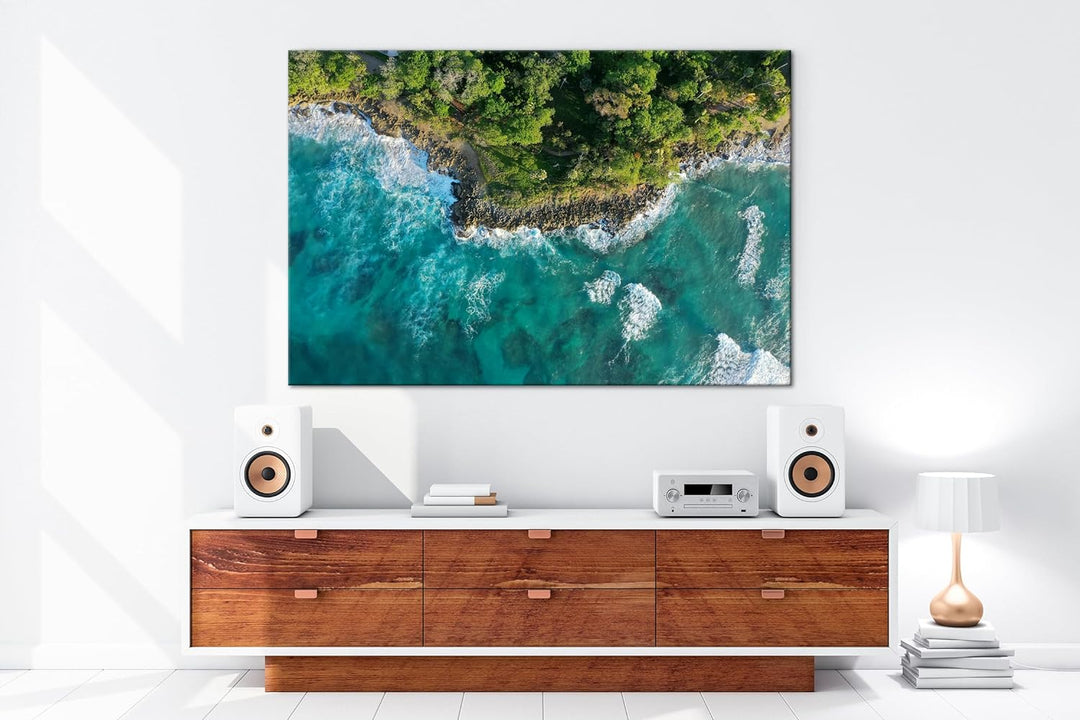 deyoli Küste am Meer Format: 80x60 cm als Leinwandbild, Motiv fertig gerahmt auf Echtholzrahmen, Hoc