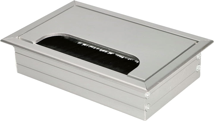 KOTARBAU® 2er Set Aluminium Kabeldurchführung 120x80 mm für Möbel Silber Kabeldose Kabeldurchlass Ec