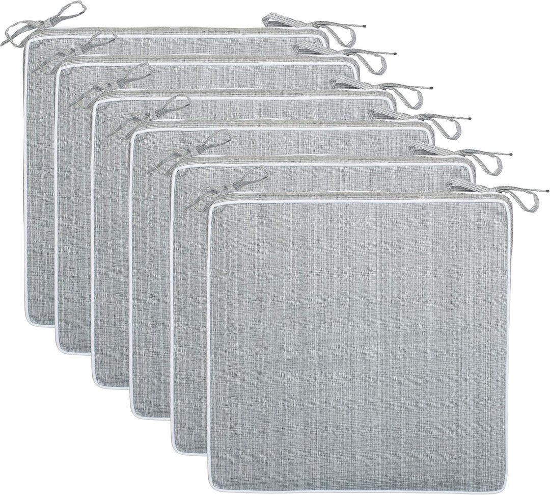 Brandsseller Outdoor Garten Sitzkissen Auflagen Kissen mit Paspel - Leinenoptik Uni - Schmutz- und W