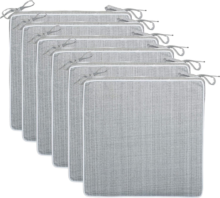 Brandsseller Outdoor Garten Sitzkissen Auflagen Kissen mit Paspel - Leinenoptik Uni - Schmutz- und W