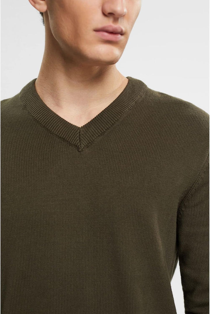 ESPRIT Herren Pullover M 355/Dark Khaki, M 355/Dark Khaki