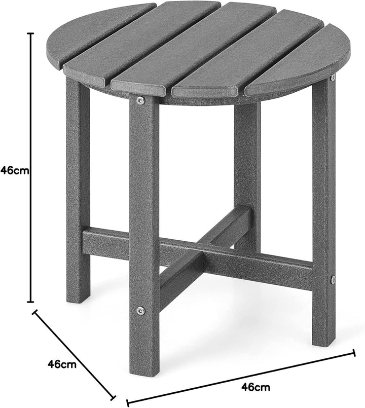 COSTWAY Beistelltisch, Kleiner Gartentisch aus UV-beständigem Kunststoff, Balkontisch wetterfest, fü