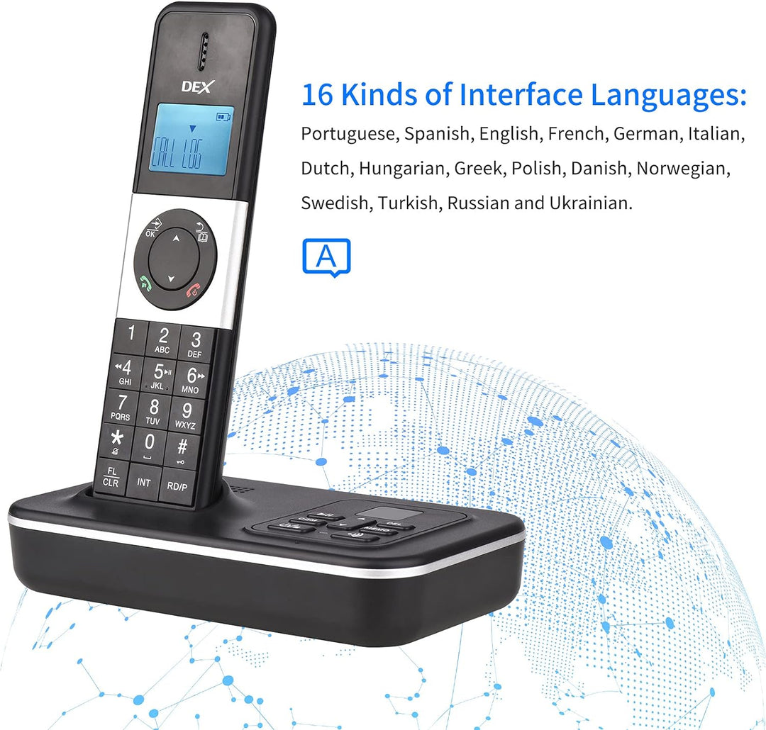 Bisofice D1002 Telefon Schnurlos 3 Mobilteile mit Anrufbeantworter, Anrufer-ID/Anklopfen, 1,6-Zoll-L