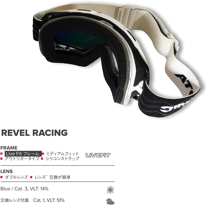 Atomic Damen/Herren Skibrille, Helles und diffuses Licht, Passform M, Live-Fit Rahmen, Race-Helm kom