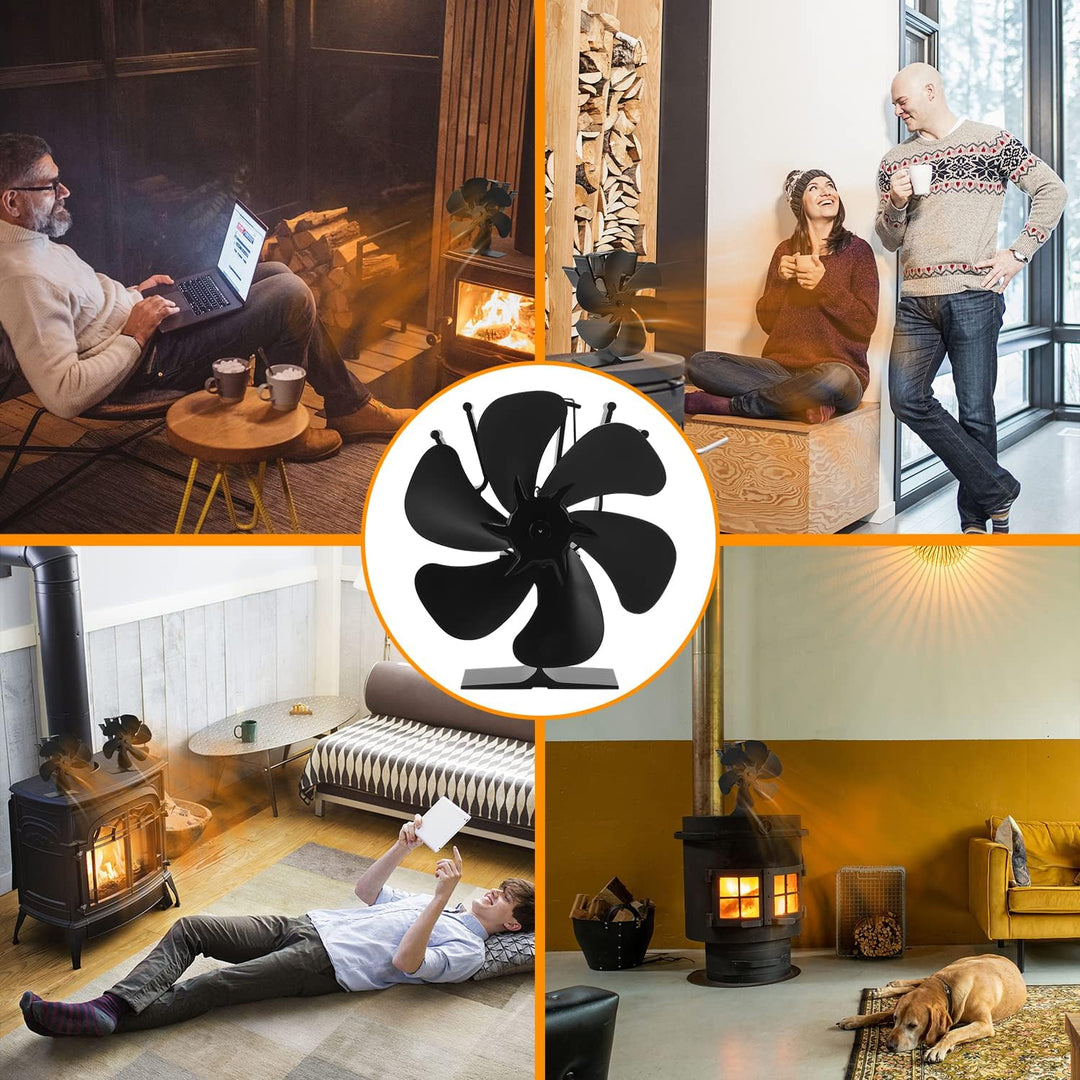 Randaco Kaminventilator 6 Blättern Ofenventilator hitzebetrieben Umweltfreundlich Friendly Kamin Ven