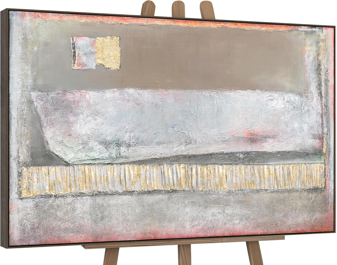 YS-Art Luxus Abstrakt Acryl Gemälde auf Leinwand Accent handgemalt Wandbilder Wohnzimmer modern Wohn