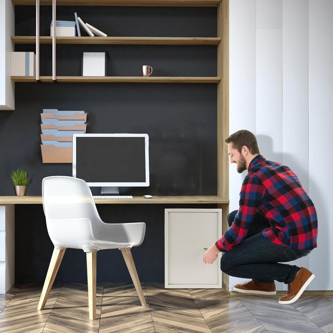 UISEBRT Safe Tresor Möbeltresor mit Doppelbartschloss - Schlüsseltresor Abschliessbarer Schrank Geld