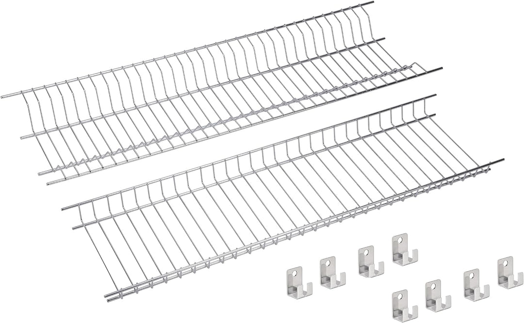 Set mit Geschirr- und Gläserabtropfer aus Edelstahl für 75 cm breite Schränke