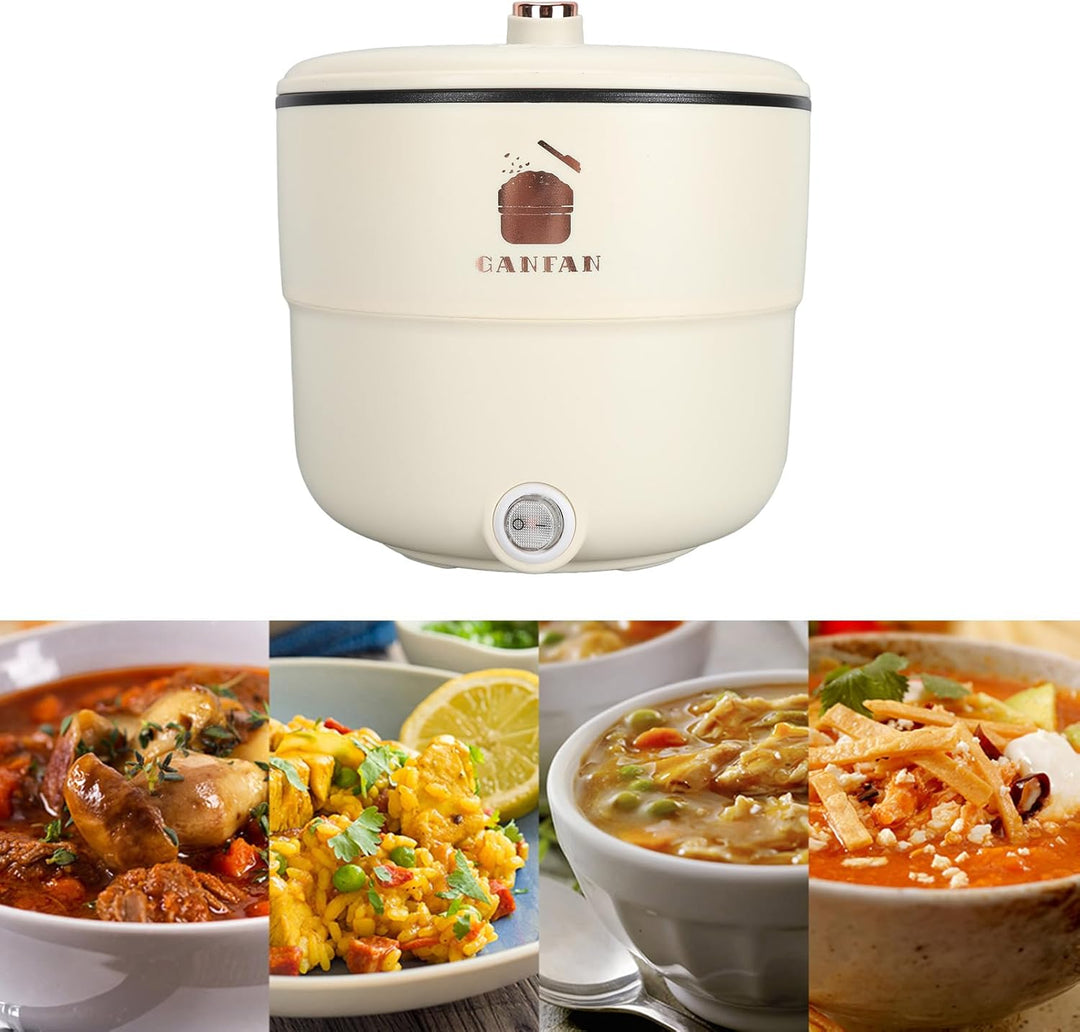 Elektrischer Reiskocher, Multifunktionaler Elektrischer Kochtopf 1,8 L mit Doppelten Schichten, Anti
