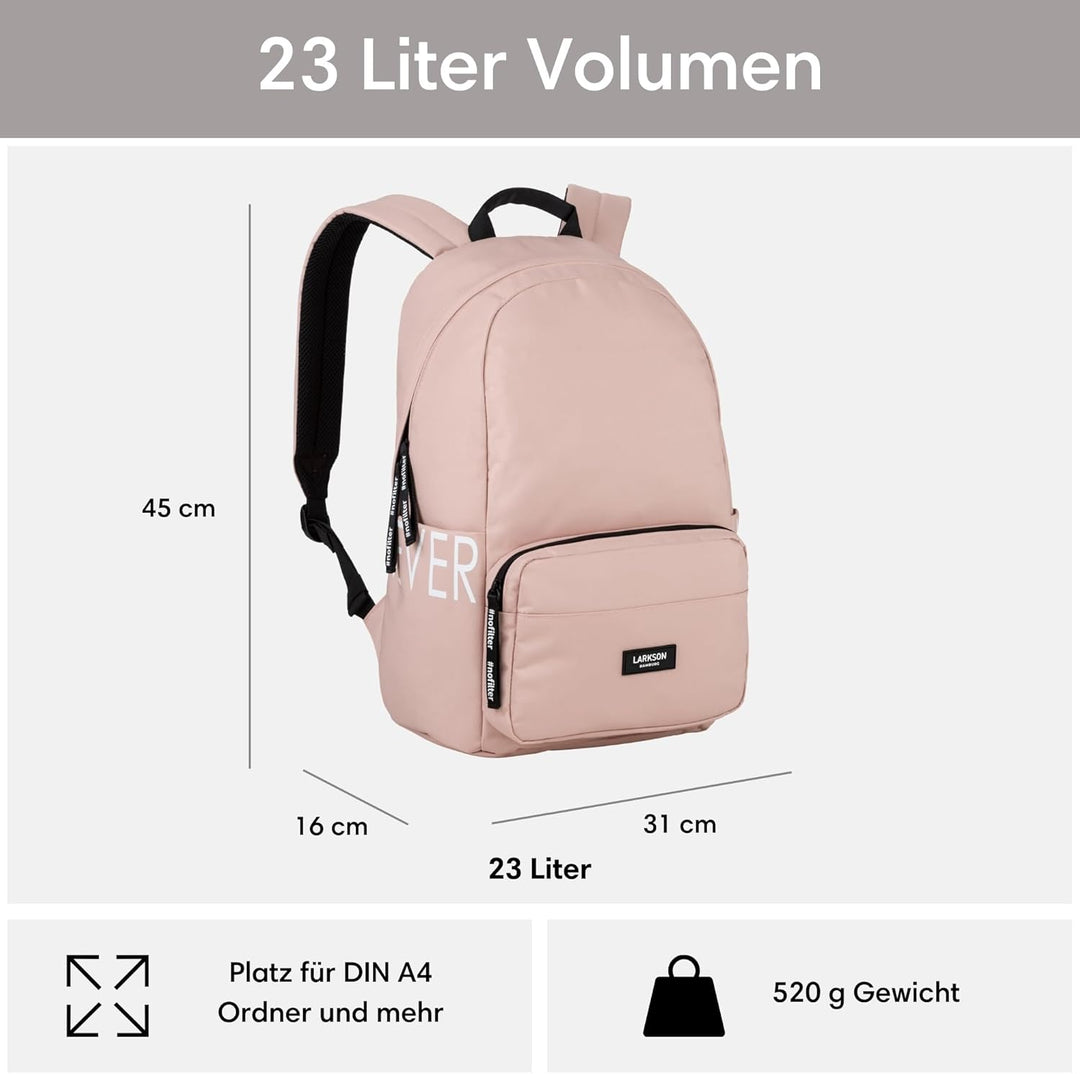 LARKSON Schulrucksack Mädchen & Jungen Teenager - No 3 - Rucksack Damen & Herren für Schule - 16" La