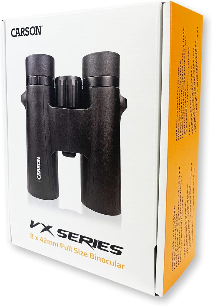 Carson Full-Size Fernglas VX-Baureihe, 8x42mm, hohe Auflösung, wasserdicht und Anti-Beschlag (VX-842