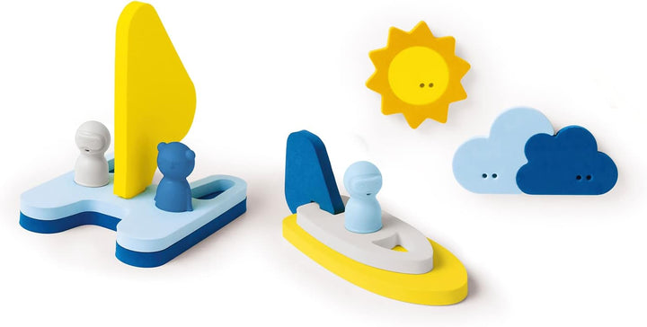 Quut Puzzle Friends Wegsegeln - Baby-Badespielzeug ab 10 Monaten - Baby-Badespiele - Fördert Motorik