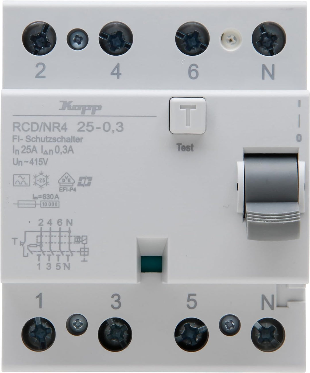 Kopp Fehlerstrom-Schutzschalter, RCD, 25 A, 300mA, 4-polig, 752543097 25A/300mA, 25A/300mA