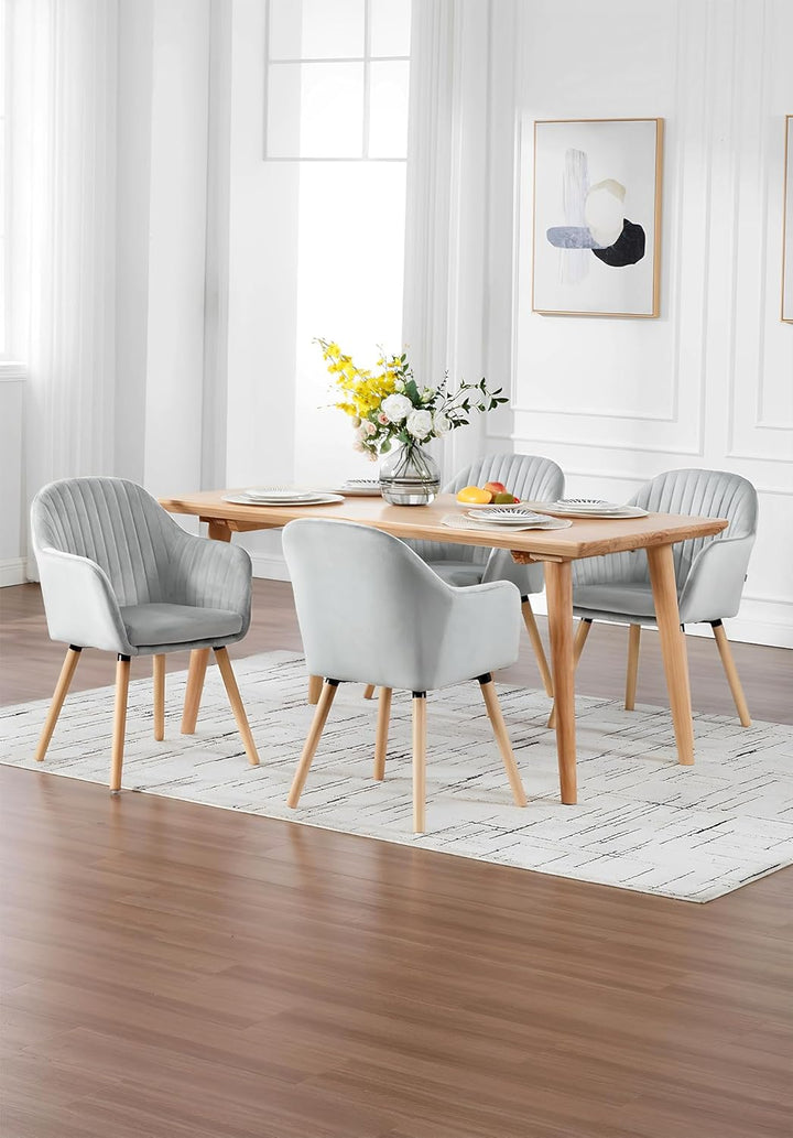 WOLTU 4er Set Esszimmerstühle Küchenstuhl Wohnzimmerstuhl Polsterstuhl Design Stuhl mit Armlehne Sam