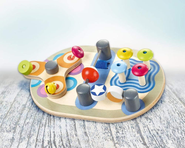 Selecta 62064 Spintivity, Motorikbrett aus Holz, 20 cm, Spinitivity Single, Single