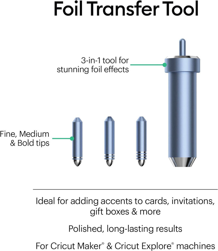 Cricut 2008727 Folientransfersatz, Explore Maker Maschinen, 3 tips-fine, medium & bold Single, Singl