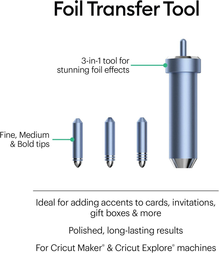 Cricut 2008727 Folientransfersatz, Explore Maker Maschinen, 3 tips-fine, medium & bold & 2008715, Ju